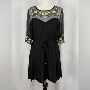 True Destiny Black Floral Mini Dress